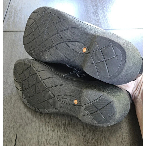 Clarks Unstructured Unsparrow Black Leather Shoes 6.5 Side Zip Comfort Clog - Picture 11 of 12